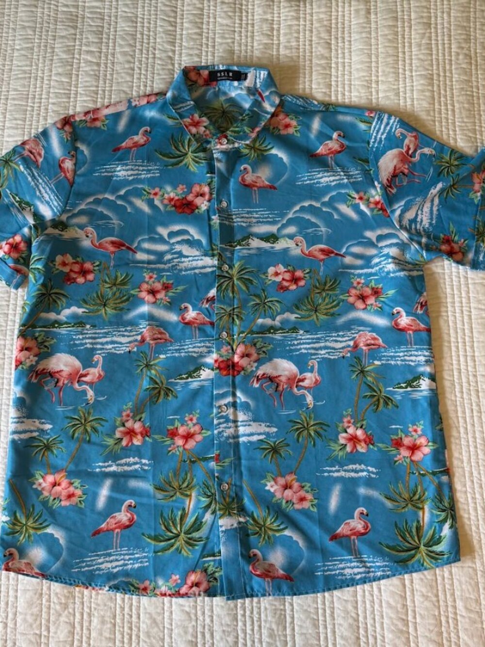 SSLR Hawaiian Beach Cruise Short Sleeve Button Up Collared Shirt 2XL Like New